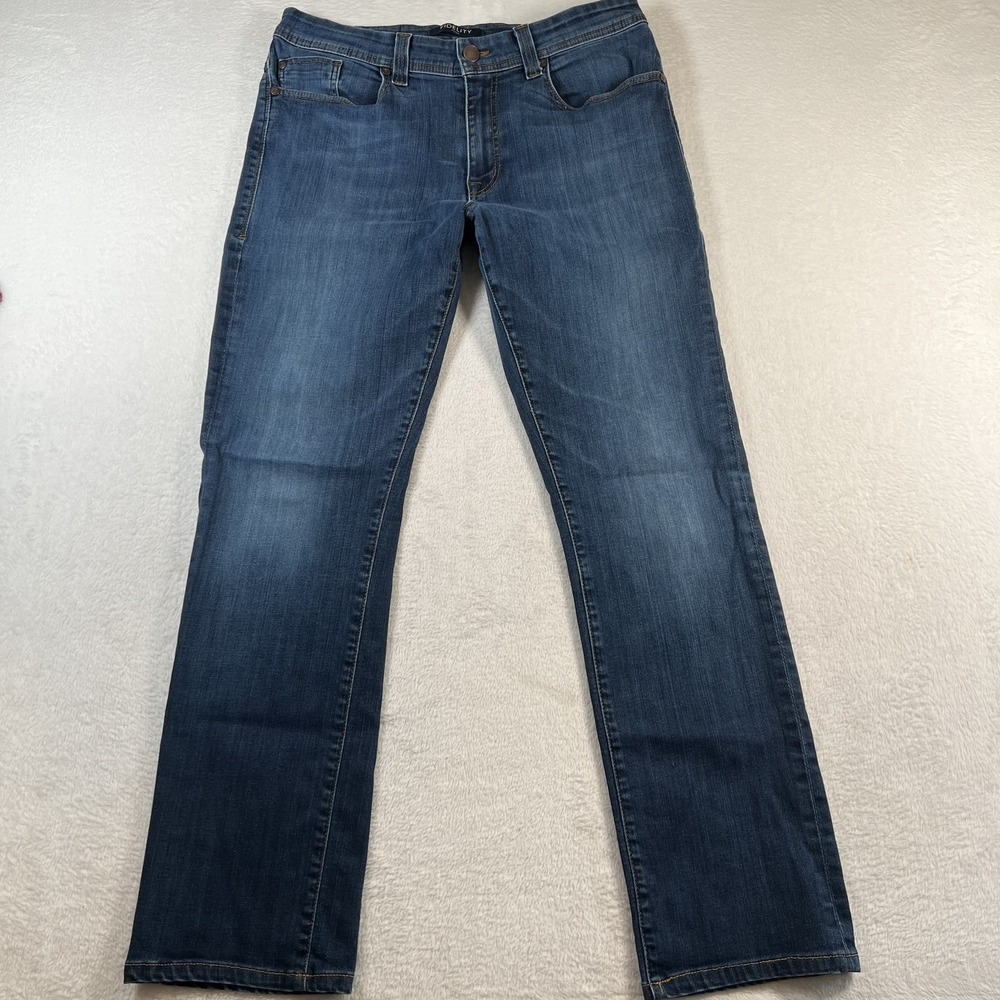 Fidelity Jimmy Jeans Mens 34x32 Blue Medium Wash Slim Straight Stretch Denim